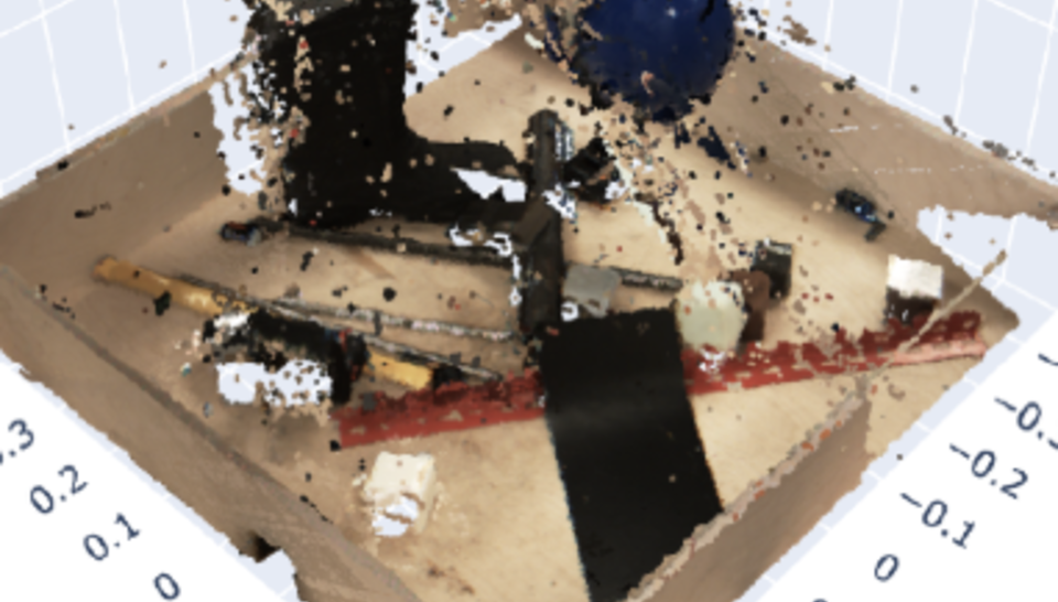 Point cloud data from real world item pile (left) 
