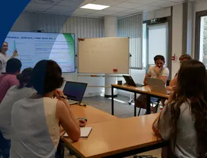 Students in a classroom during a training on nuclear measurement