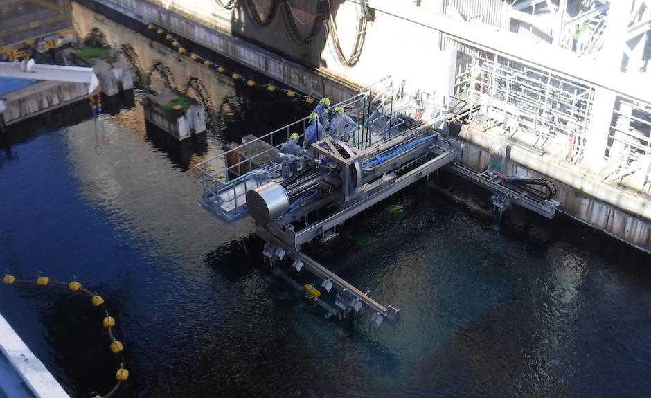 Sellafield First Generation Magnox Storage Pond (FGMSP) hazardous industrial building western europe radioactive waste